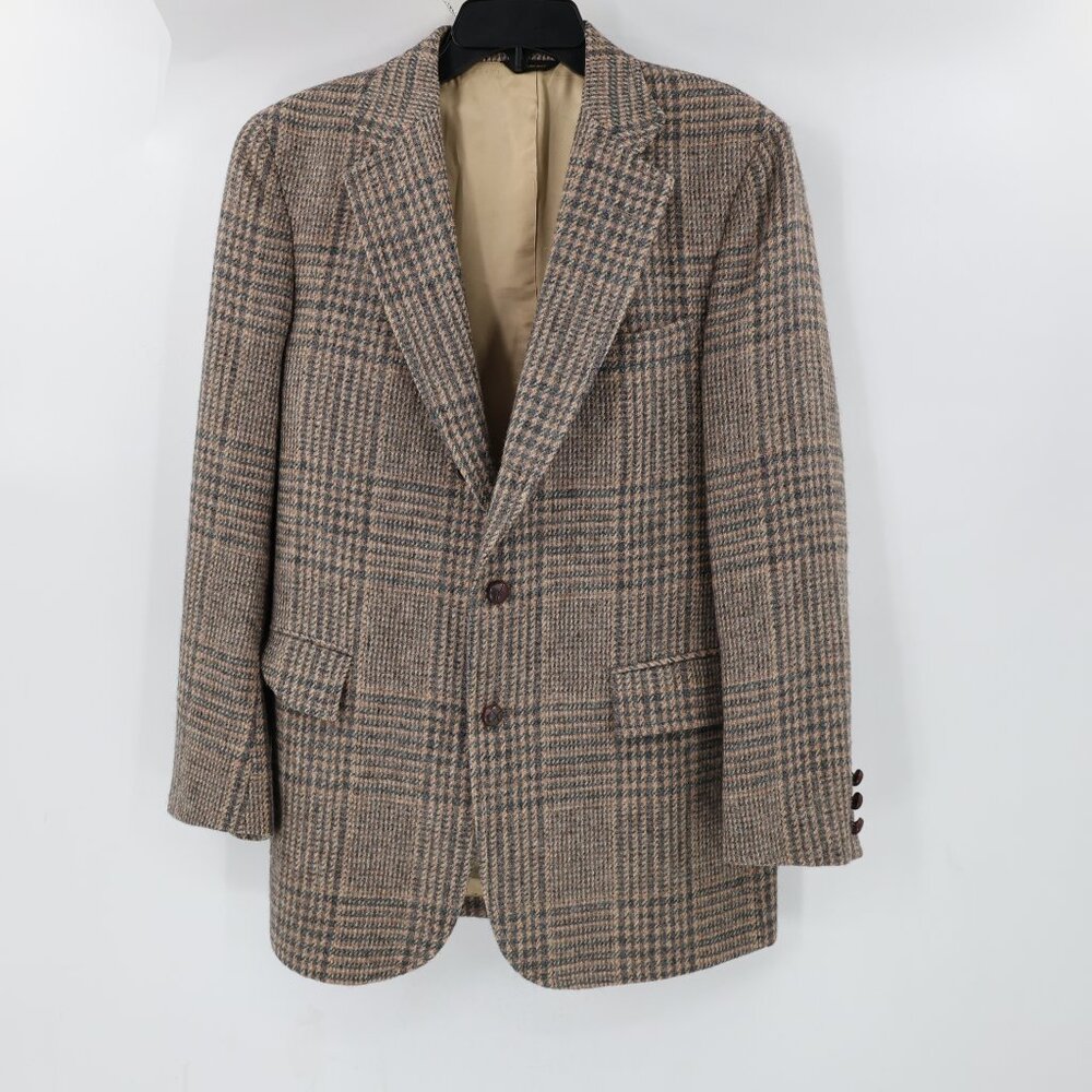 VTG The Andover Shop Sport Coat Mens 38 Tweed Windowpane Check jacket 3 button